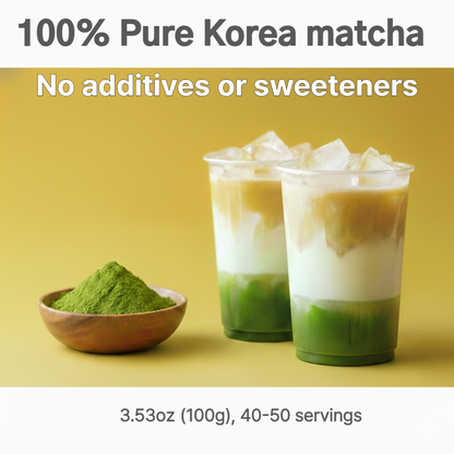 Korean Matcha Powder 100% Green Tea Leaves Ceremonial Grade Latte Baking 100g(3.53oz)