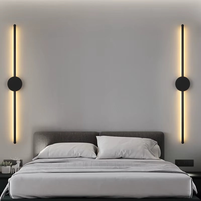 Wall Lamp Bedroom Wall Light Modern Long LED Light Black I-Shaped Living Room Corridor Interior Lighting Home Decor Lighting