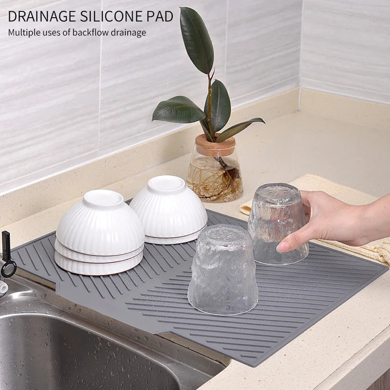 Silicone Dish Drying Mat | Non-Slip Heat-Resistant Counter Protector
