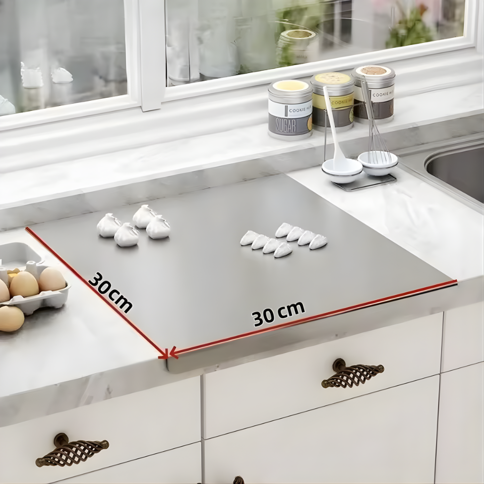 304 Stainless Steel Cutting Board - Non-Slip, Anti-Bacterial & Odor-Resistant Prep Surface