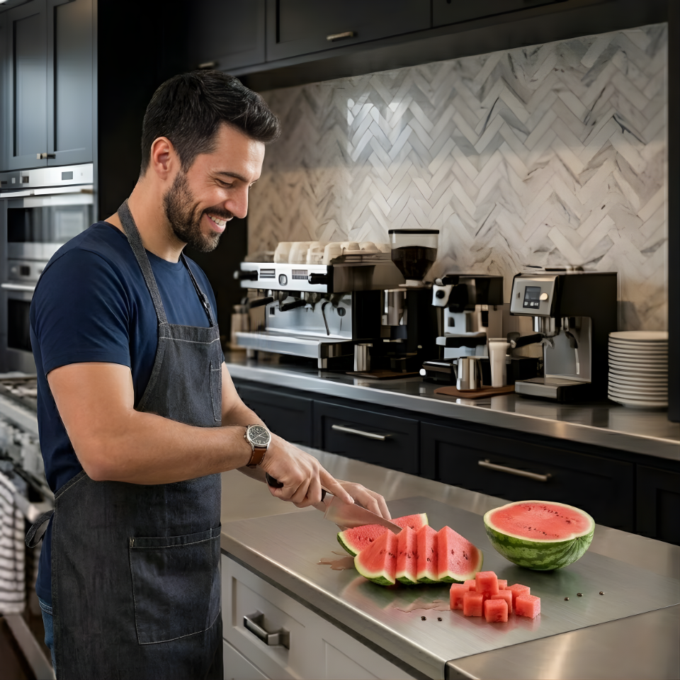 304 Stainless Steel Cutting Board - Non-Slip, Anti-Bacterial & Odor-Resistant Prep Surface