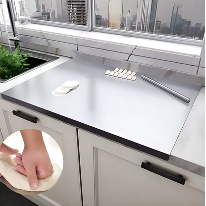 304 Stainless Steel Cutting Board - Non-Slip, Anti-Bacterial & Odor-Resistant Prep Surface