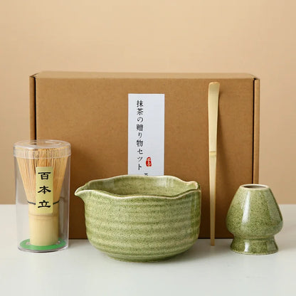 8-Piece Ceramic Matcha Whisk Set | Floral Matcha Tea Gift Set for Matcha Lovers