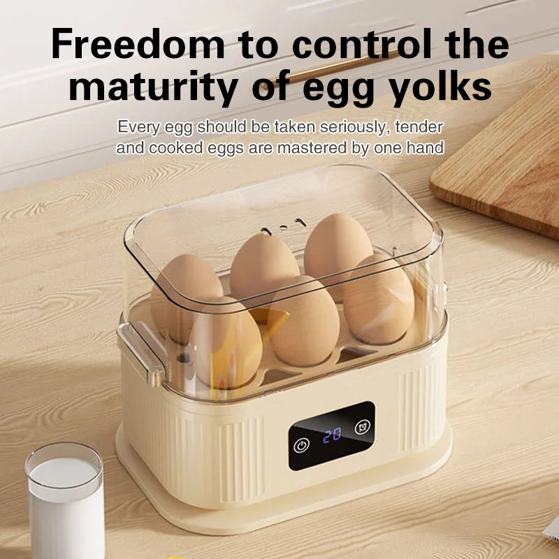 Multifunctional Electric Egg Cooker - 200W Smart Egg Steamer with Timer Function & 6-Egg Capacity