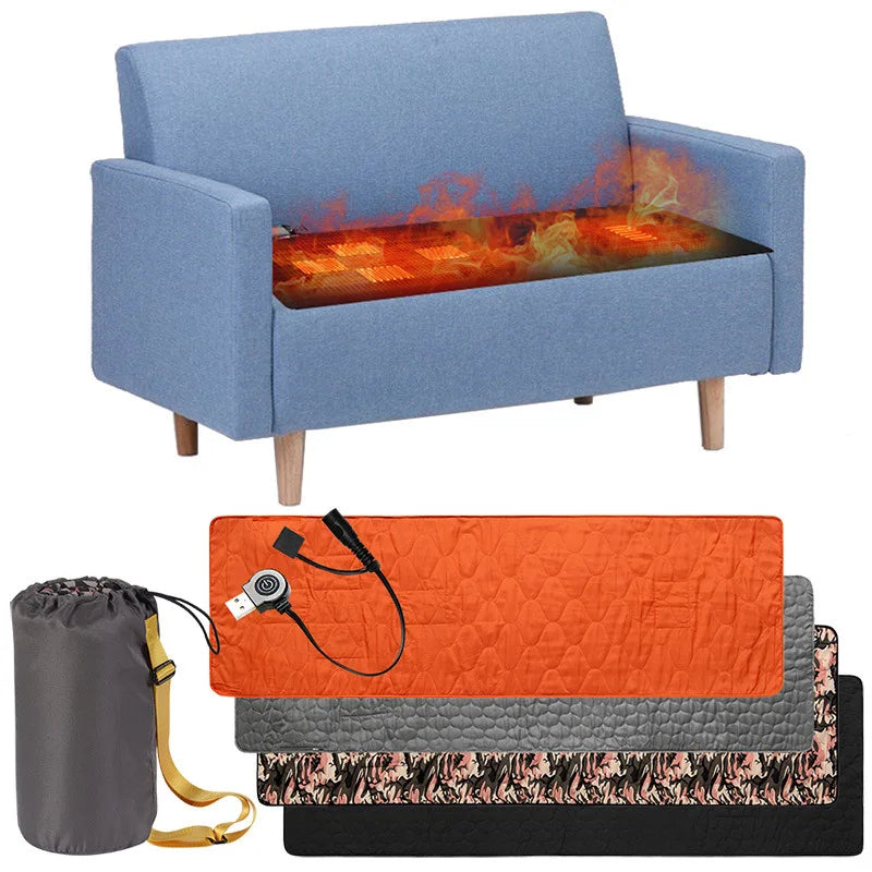 Outdoor USB Heating Sleeping Mat 5 Heating Zones Adjustable Temperature Electric Heated Pad