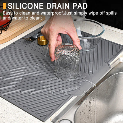 Silicone Dish Drying Mat | Non-Slip Heat-Resistant Counter Protector