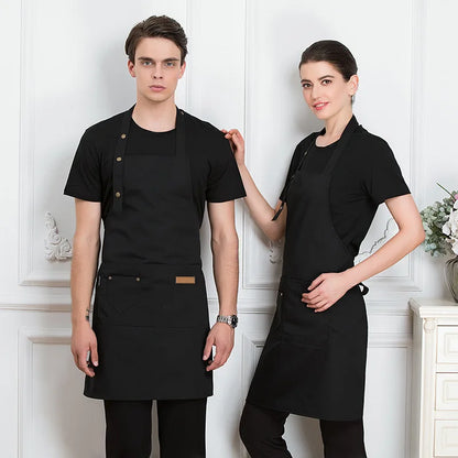 Cotton Kitchen Apron | Waterproof Adjustable Bib Apron for Men & Women