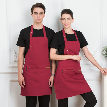 Cotton Kitchen Apron | Waterproof Adjustable Bib Apron for Men & Women