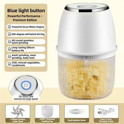 TINSOL 350ml Electric Food Chopper | USB Meat Grinder Garlic Masher Blender