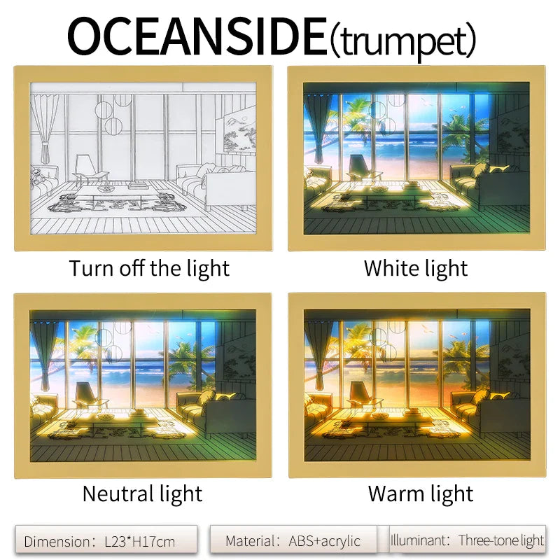 LED Light-Up Wall Art - Modern Minimalist Illuminated Painting for Bedroom & Living Room