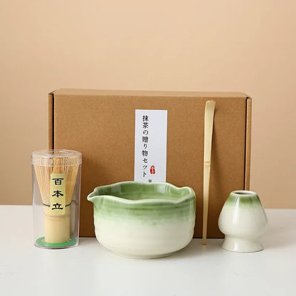8-Piece Ceramic Matcha Whisk Set | Floral Matcha Tea Gift Set for Matcha Lovers