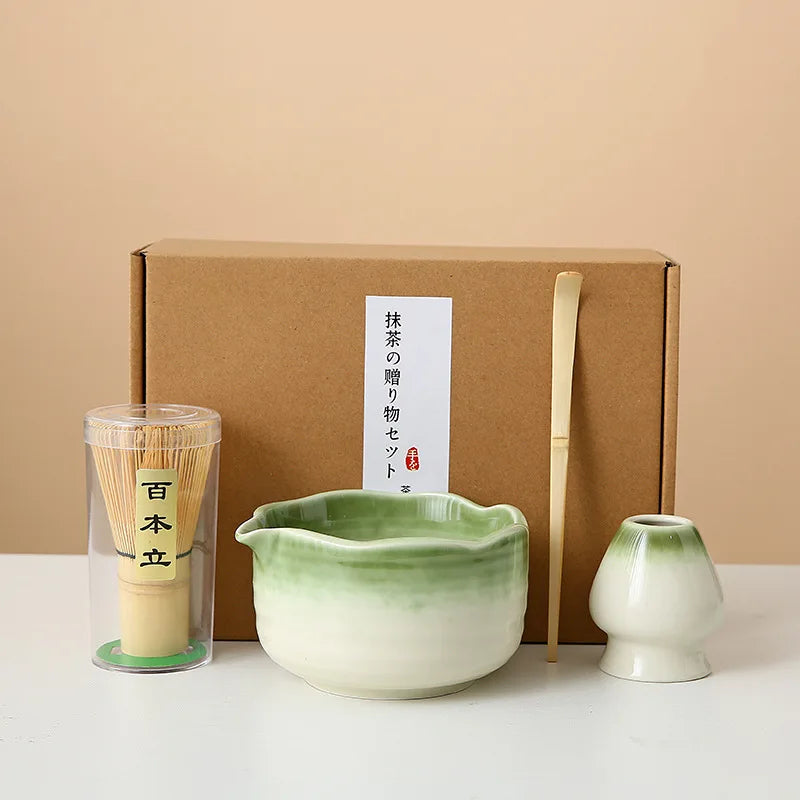 8-Piece Ceramic Matcha Whisk Set | Floral Matcha Tea Gift Set for Matcha Lovers