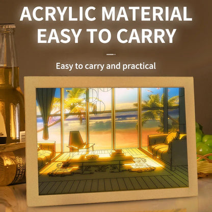 LED Light-Up Wall Art - Modern Minimalist Illuminated Painting for Bedroom & Living Room