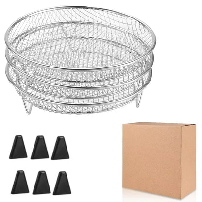3 Layer Stackable Air Fryer Rack | Stainless Steel Grill Basket