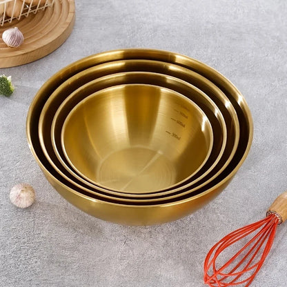 Gold Stainless Steel Mixing Bowls Set of 3