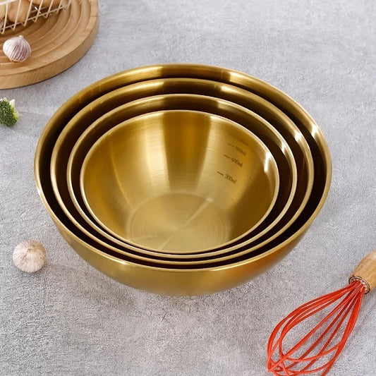 Gold Stainless Steel Mixing Bowls Set of 3