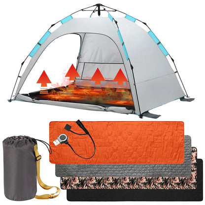 Outdoor USB Heating Sleeping Mat 5 Heating Zones Adjustable Temperature Electric Heated Pad