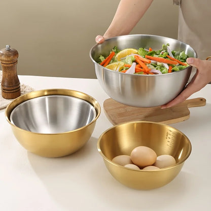 Gold Stainless Steel Mixing Bowls Set of 3