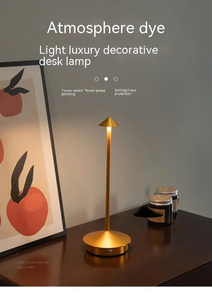Rechargeable Table Lamp Creative Dining Touch Led Hotel Bar Coffee Pina Pro Table Lamp Lampada Da Tavolo Decorative Desk Lamp