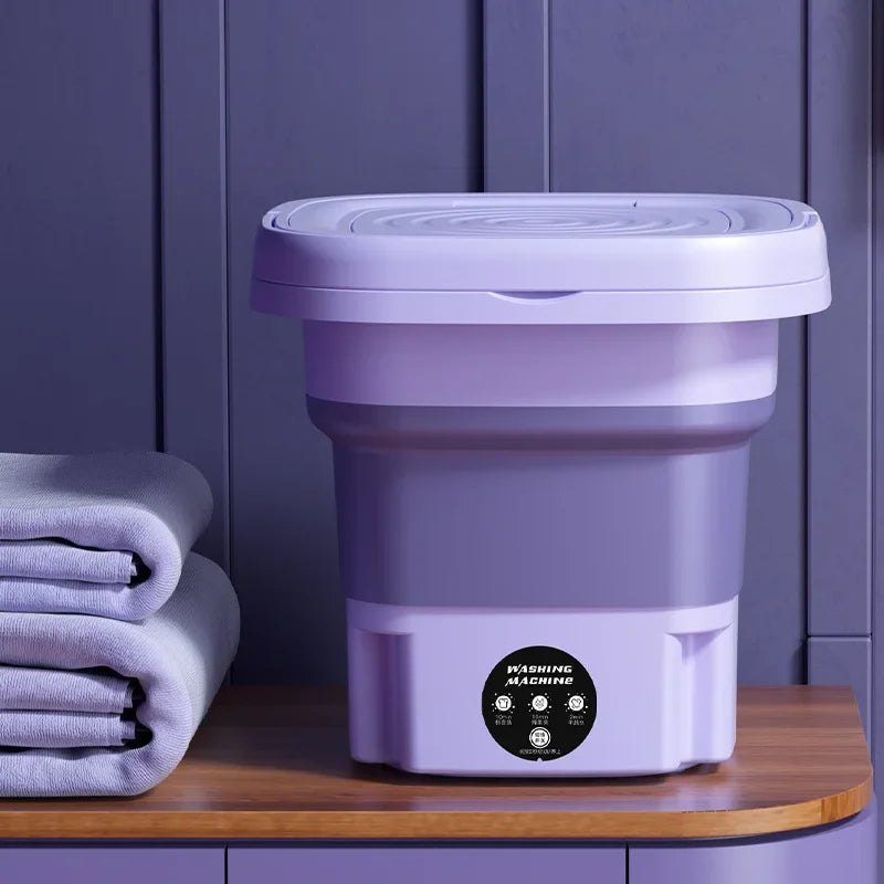 Portable Mini Washing Machine with Spin Dryer | USB Foldable Washer for Socks & Underwear
