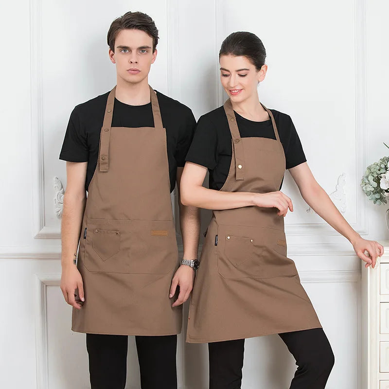Cotton Kitchen Apron | Waterproof Adjustable Bib Apron for Men & Women
