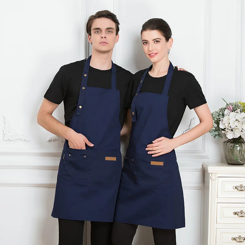 Cotton Kitchen Apron | Waterproof Adjustable Bib Apron for Men & Women