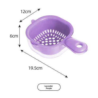 Double Layer Fruit Washing Drain Basket | Cute Sink Colander with Handle