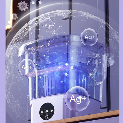 Portable Mini Washing Machine with Spin Dryer | USB Foldable Washer for Socks & Underwear