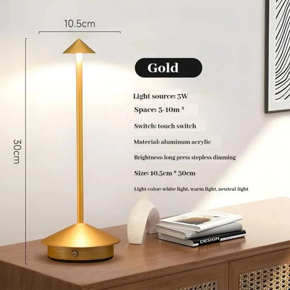 Rechargeable Table Lamp Creative Dining Touch Led Hotel Bar Coffee Pina Pro Table Lamp Lampada Da Tavolo Decorative Desk Lamp