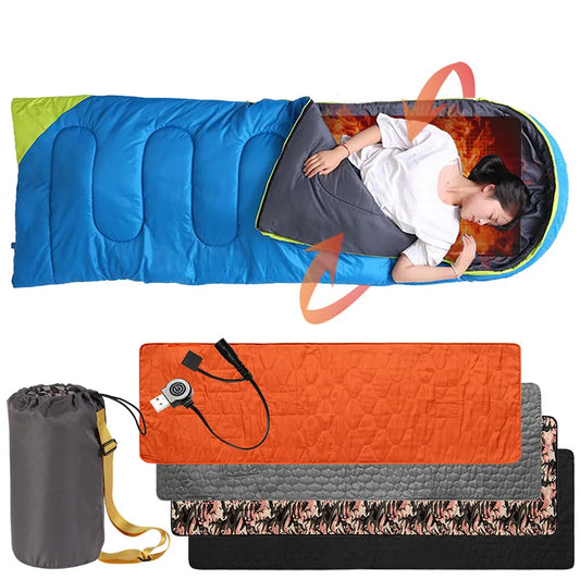 Outdoor USB Heating Sleeping Mat 5 Heating Zones Adjustable Temperature Electric Heated Pad