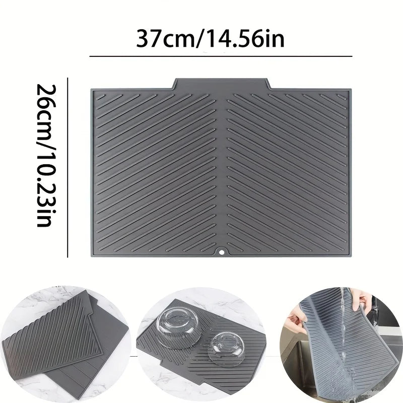 Silicone Dish Drying Mat | Non-Slip Heat-Resistant Counter Protector