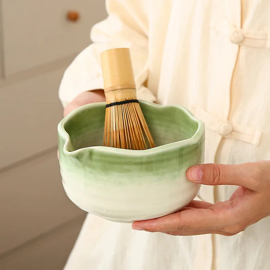 8-Piece Ceramic Matcha Whisk Set | Floral Matcha Tea Gift Set for Matcha Lovers