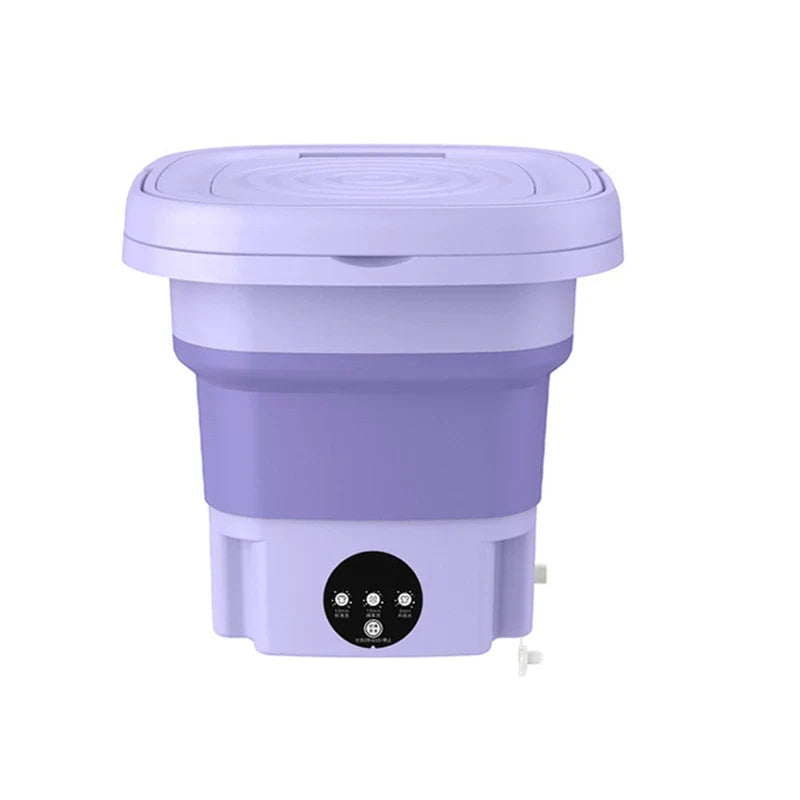 Portable Mini Washing Machine with Spin Dryer | USB Foldable Washer for Socks & Underwear