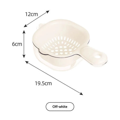 Double Layer Fruit Washing Drain Basket | Cute Sink Colander with Handle