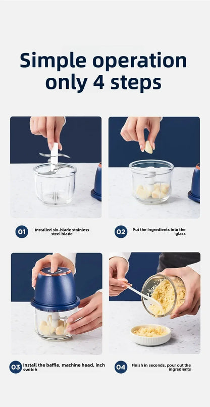 TINSOL 350ml Electric Food Chopper | USB Meat Grinder Garlic Masher Blender