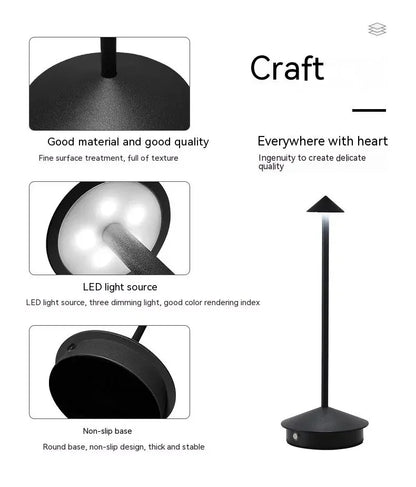 Rechargeable Table Lamp Creative Dining Touch Led Hotel Bar Coffee Pina Pro Table Lamp Lampada Da Tavolo Decorative Desk Lamp