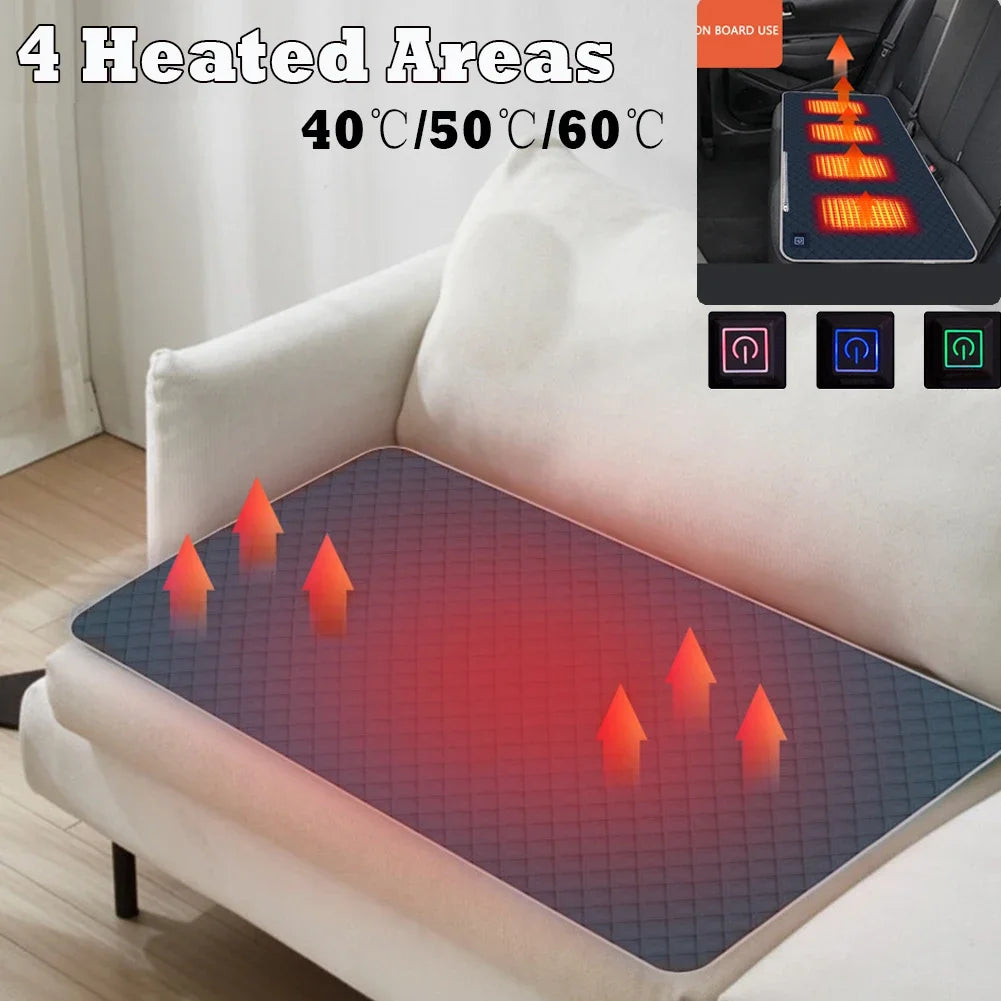 USB Heated Camping Chair Cushion 4 Zones