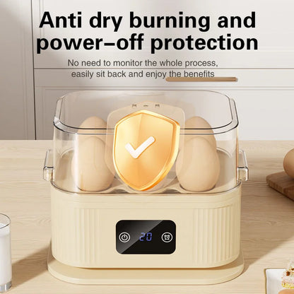 Multifunctional Electric Egg Cooker - 200W Smart Egg Steamer with Timer Function & 6-Egg Capacity