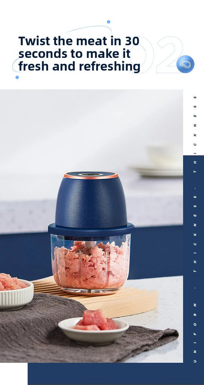 TINSOL 350ml Electric Food Chopper | USB Meat Grinder Garlic Masher Blender