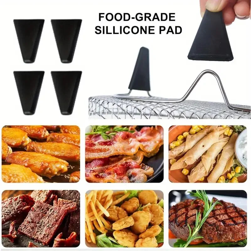 3 Layer Stackable Air Fryer Rack | Stainless Steel Grill Basket