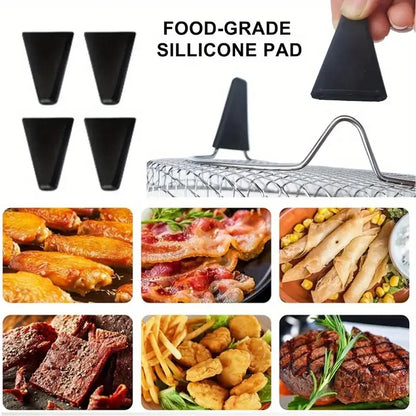 3 Layer Stackable Air Fryer Rack | Stainless Steel Grill Basket