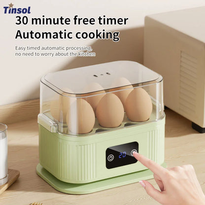 Multifunctional Electric Egg Cooker - 200W Smart Egg Steamer with Timer Function & 6-Egg Capacity