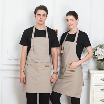 Cotton Kitchen Apron | Waterproof Adjustable Bib Apron for Men & Women