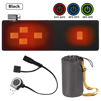 Outdoor USB Heating Sleeping Mat 5 Heating Zones Adjustable Temperature Electric Heated Pad
