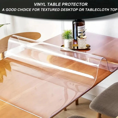 Clear PVC Tablecloth Protector | Waterproof Oil-Proof Soft Glass Table Mat