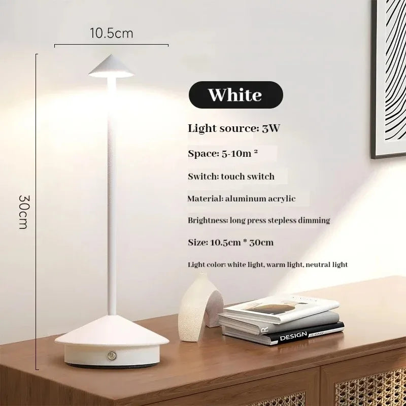 Rechargeable Table Lamp Creative Dining Touch Led Hotel Bar Coffee Pina Pro Table Lamp Lampada Da Tavolo Decorative Desk Lamp