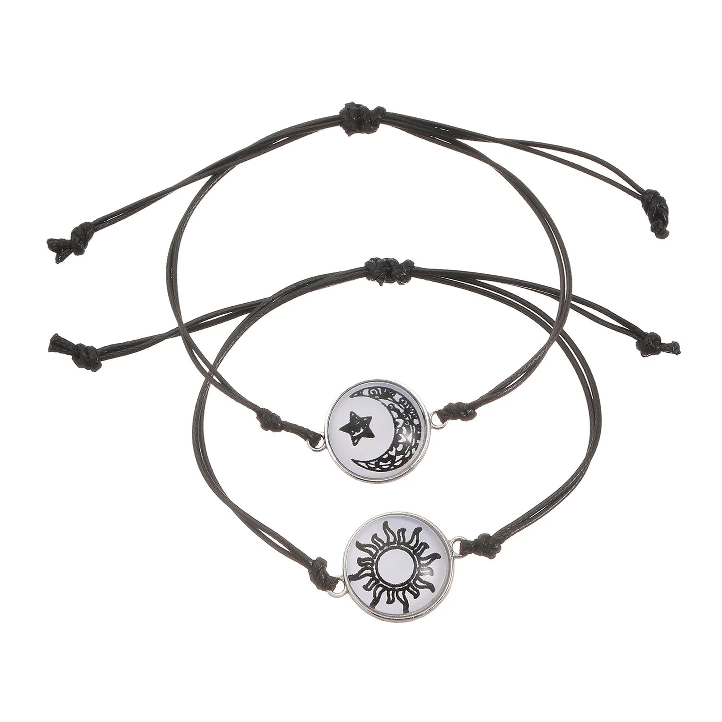 Sun & Moon Bracelets Stainless Steel Jewelry (2-Pack)