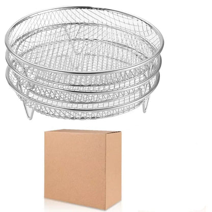 3 Layer Stackable Air Fryer Rack | Stainless Steel Grill Basket