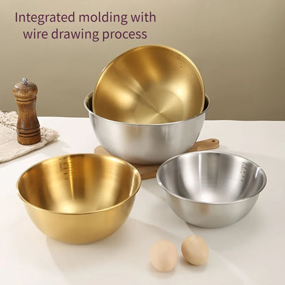 Gold Stainless Steel Mixing Bowls Set of 3