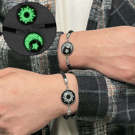 Sun & Moon Bracelets Stainless Steel Jewelry (2-Pack)